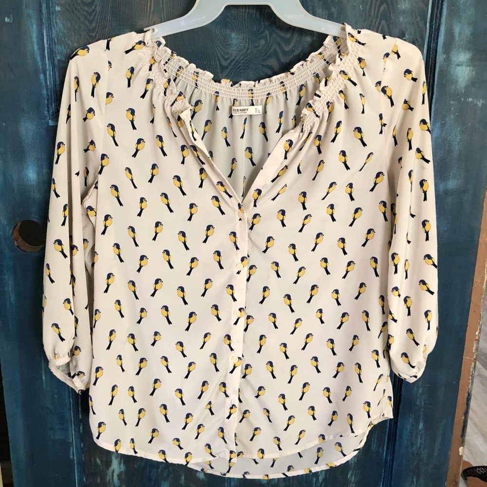 Bird blouse! Great condition!
